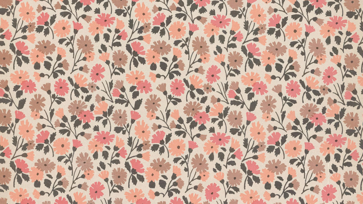 Floral printed lawn fabric close-up