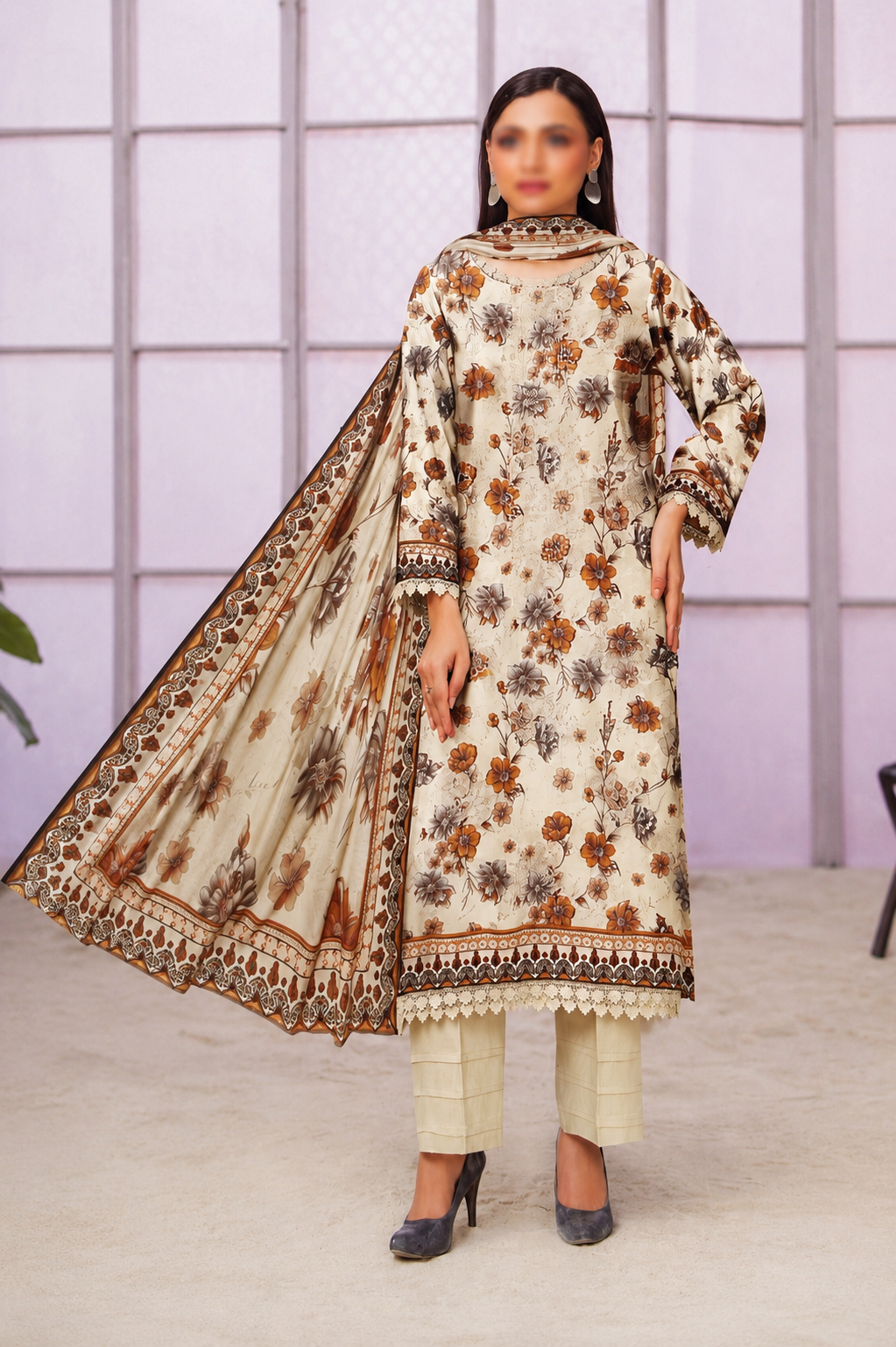 Fantak Linen FAW-409 – Fantak 3-piece unstitched suit