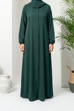 Khawlah Green Zipper Abaya by Al Deebaj