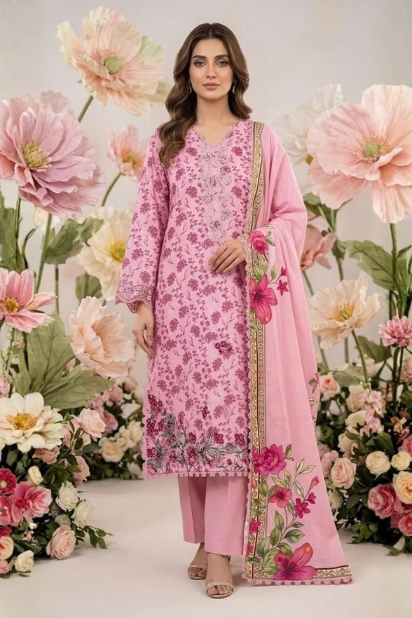 Laiba Karandi By Humdum D-01 – Humdum 3-piece unstitched suit