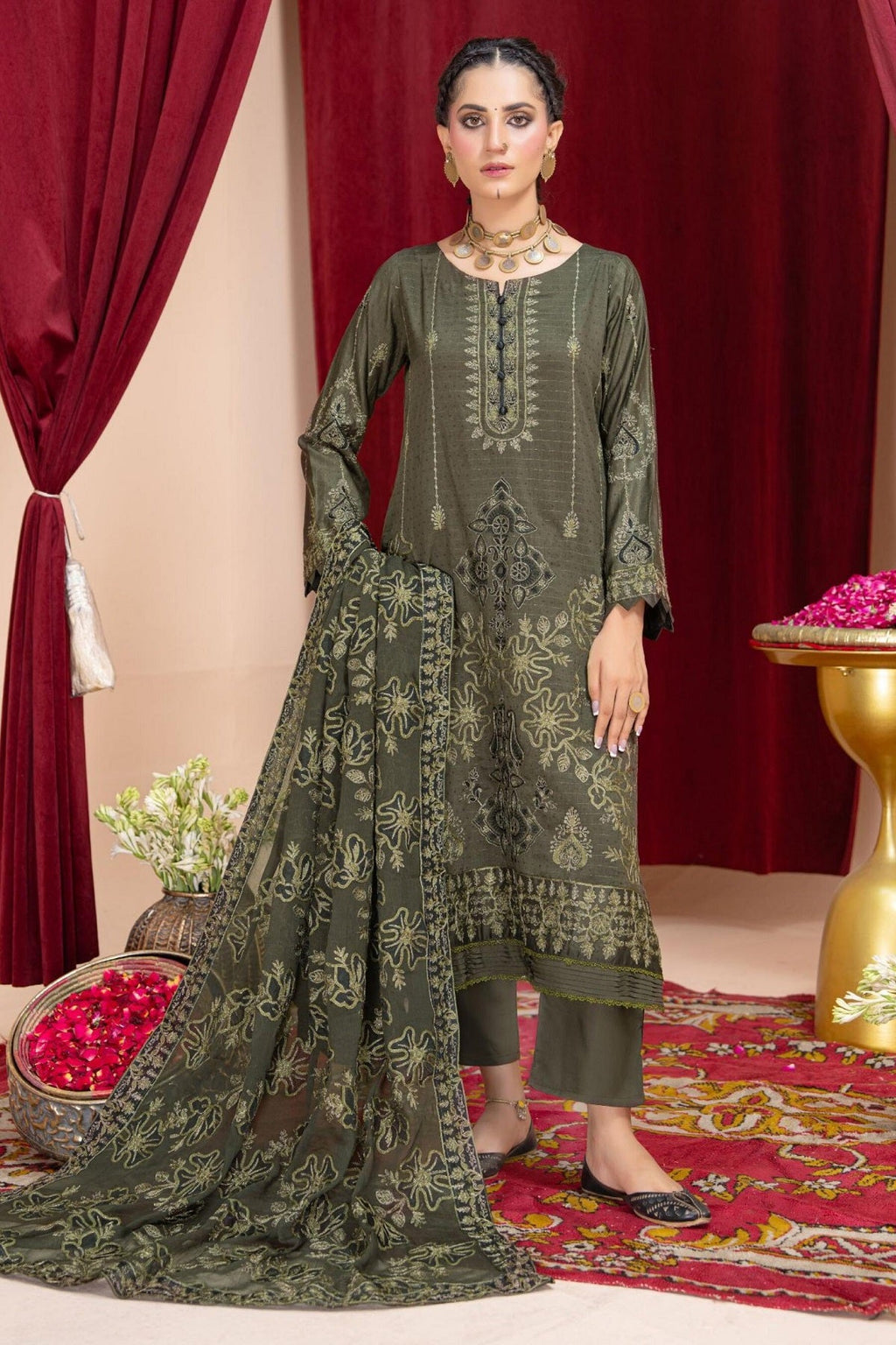 Alif Viscose By Eman Arts AW-07 – Eman Arts 3-piece unstitched suit