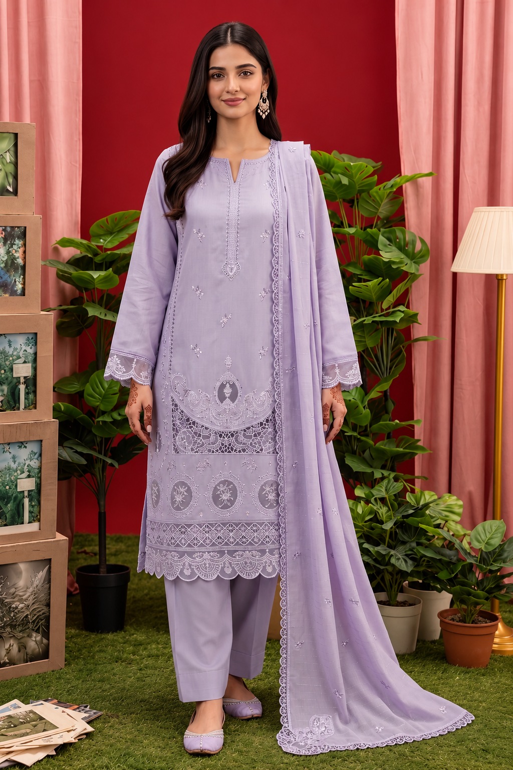 Dressline Berlin Viscose 14456A – Dressline 3-piece unstitched suit