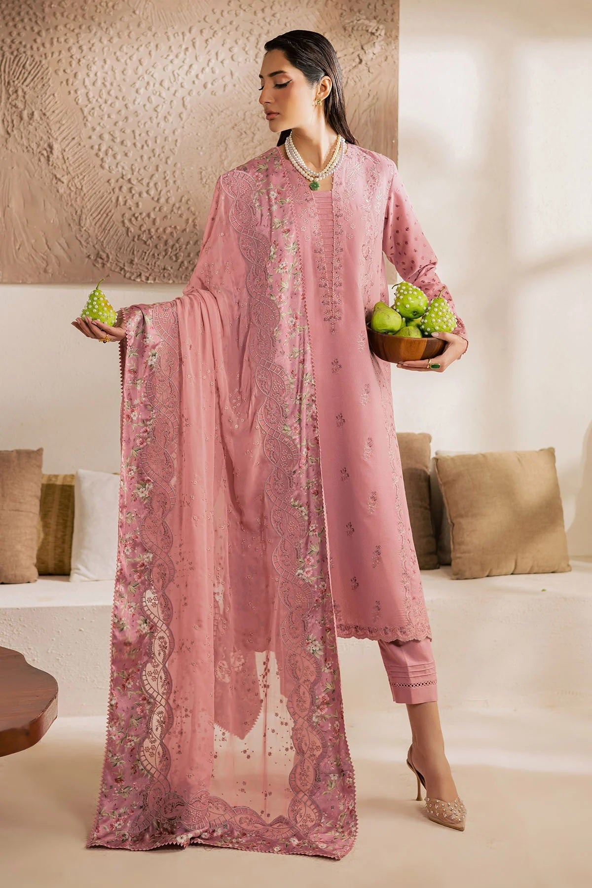 Nureh Exclusive Karandi NE-216 – Nureh 3-piece unstitched suit