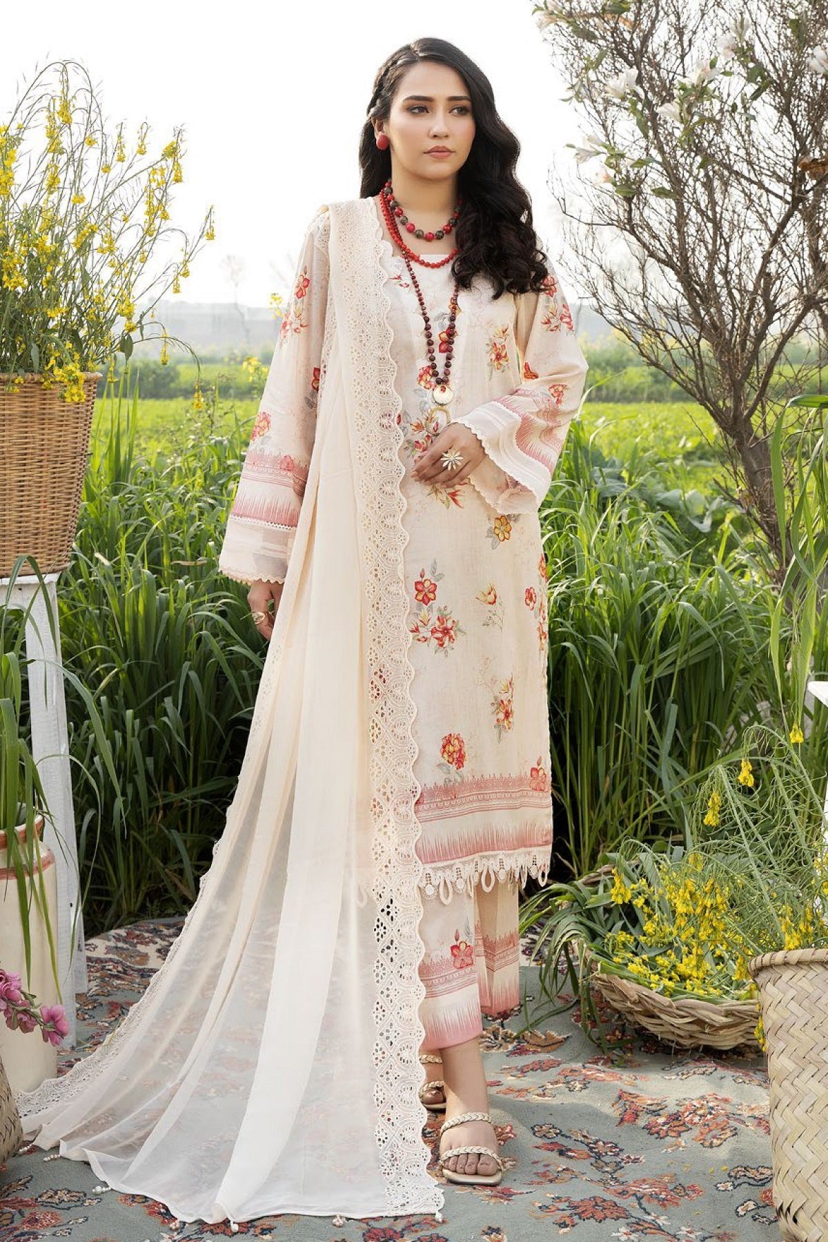 Aafreen Print Lawn By Riaz Arts AF-29 – Riaz Arts 3-piece unstitched suit