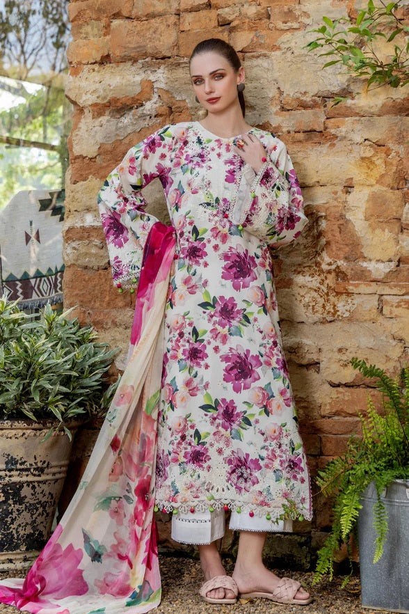 Scenery Lawn By Humdum D-01 – Humdum 3-piece unstitched suit