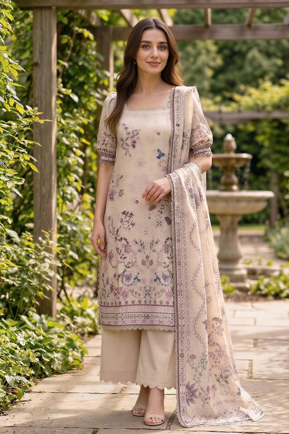 Florent Zync Print Lawn FZ-01 – Florent 3-piece unstitched suit