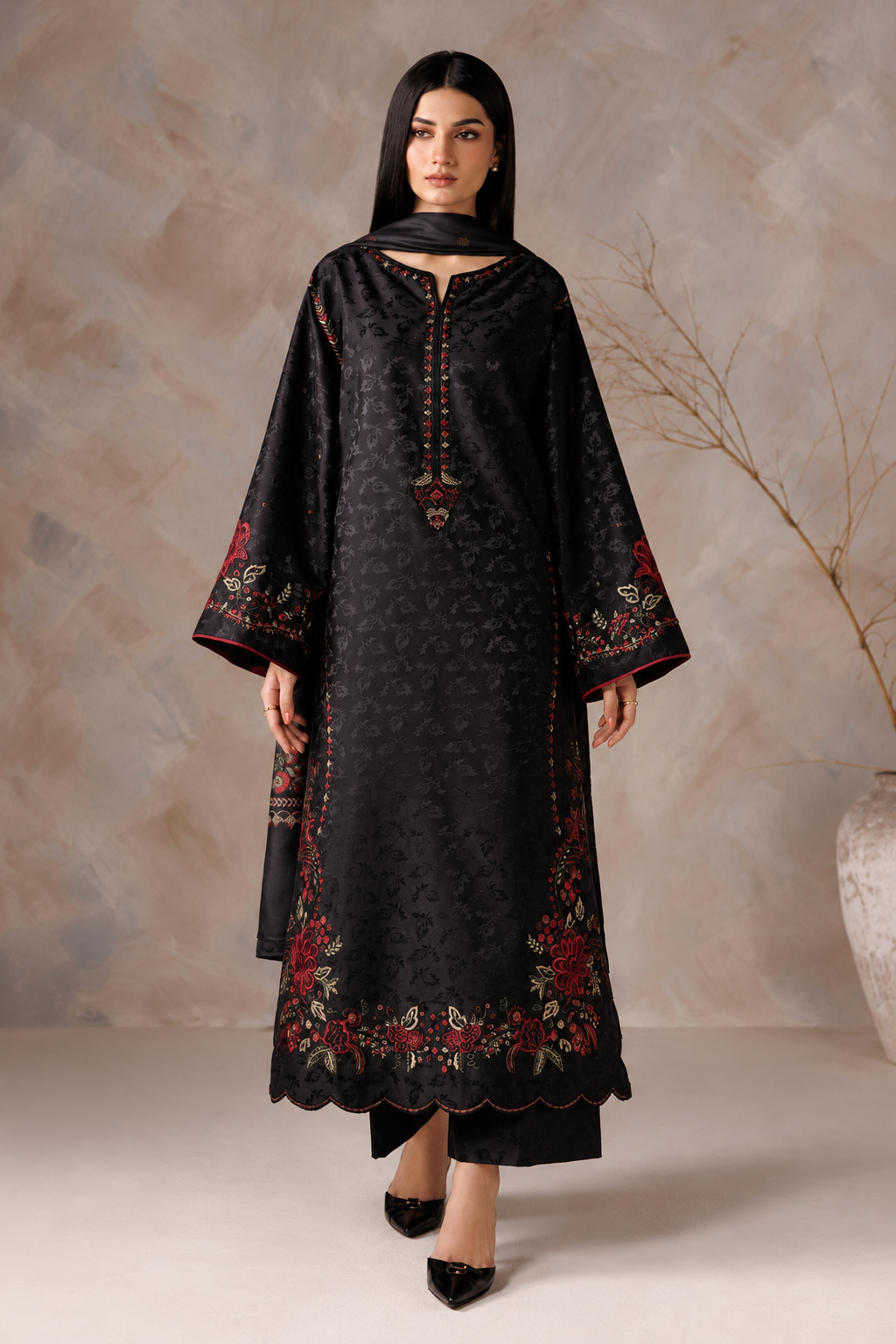 Iznik Viscose Jacquard UE-739 – Iznik 3-piece unstitched suit