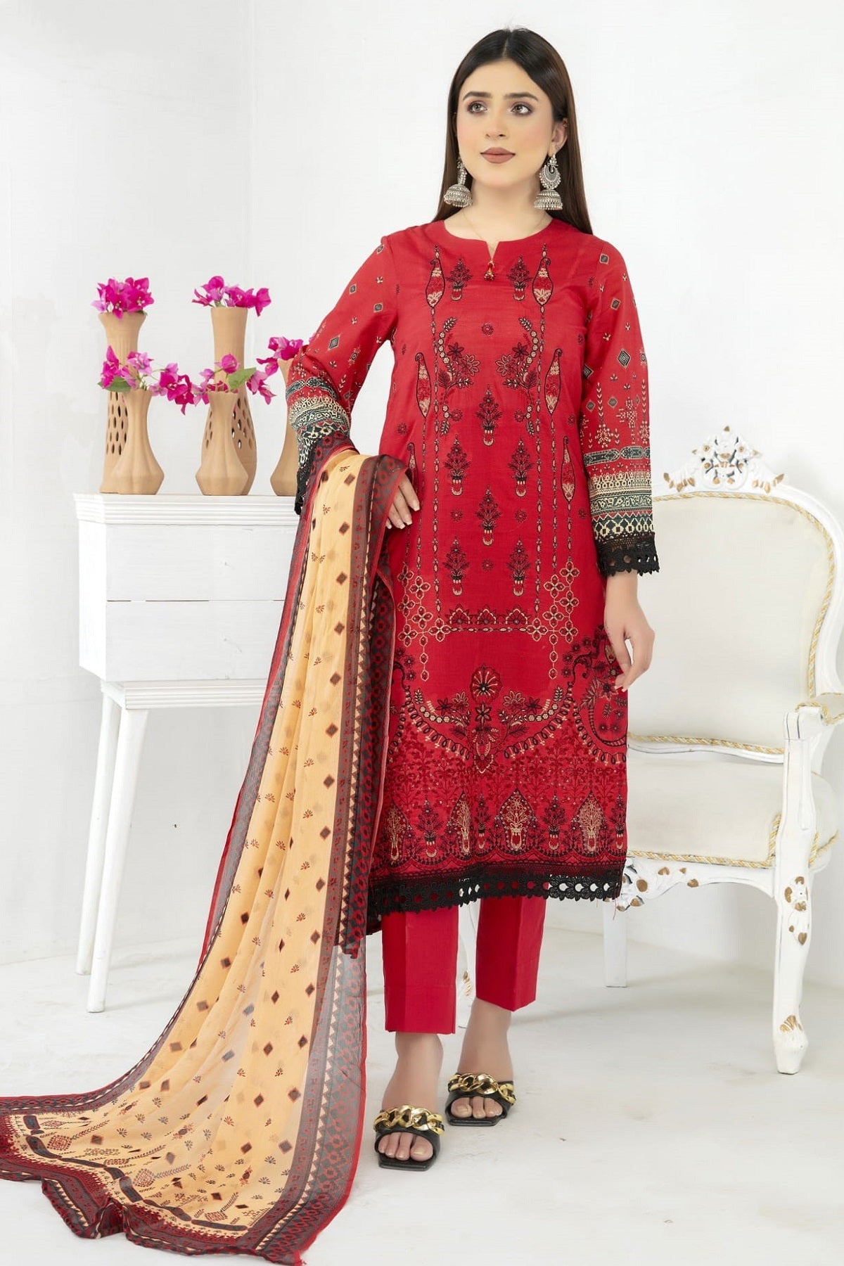 Fatima Fanoos Lawn D-01 – Fatima 3-piece unstitched suit