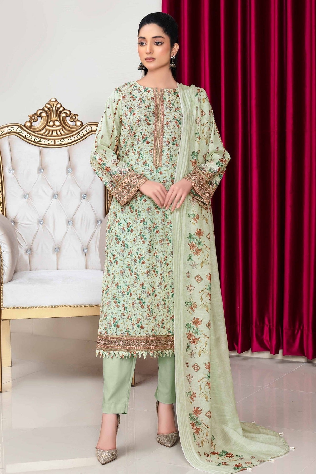 Fatima Print Lawn D-02 – Fatima 3-piece unstitched suit