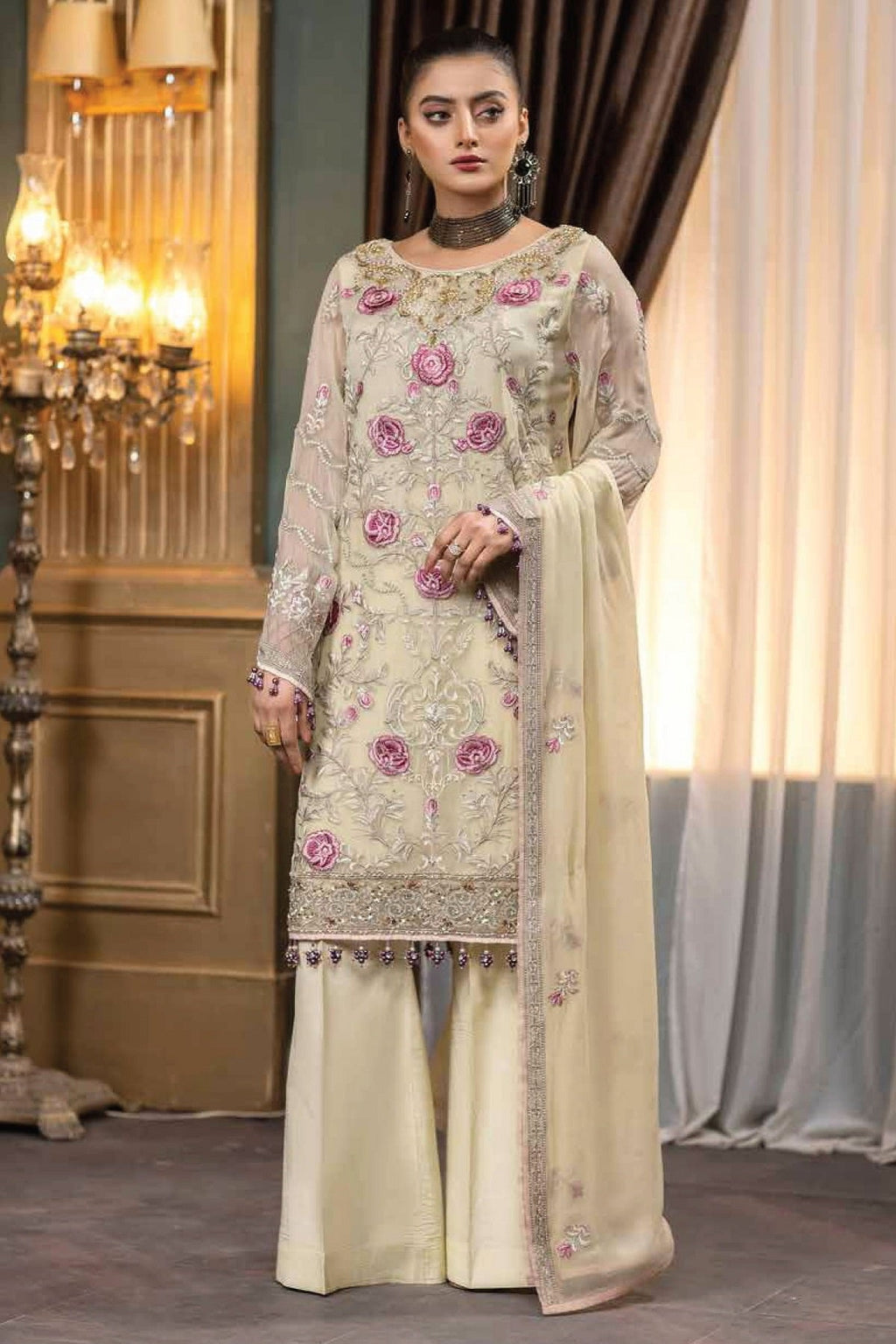 Xavor Chiffon By Jasper D-12 – Jasper 3-piece unstitched suit