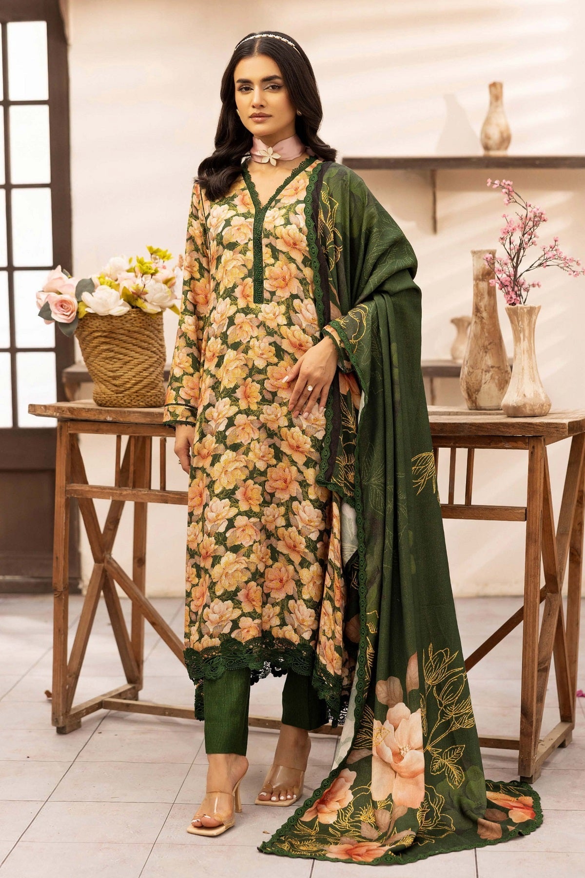 Tehzeeb Print Leather Peach By Riaz Arts TL-450 – Riaz Arts 3-piece unstitched suit