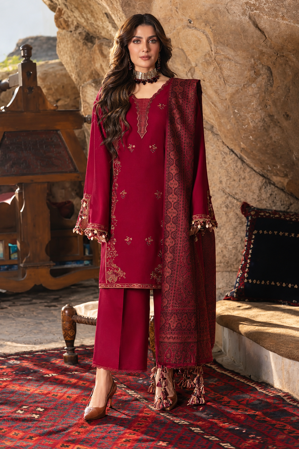 Musafir Winter By Izel MWC-3119 (Aroha) – Izel 3-piece unstitched suit