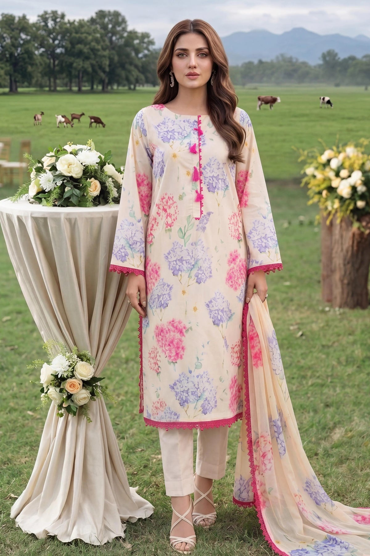 Al Zohaib Colors Print Lawn CDC-02 – Al Zohaib 3-piece unstitched suit