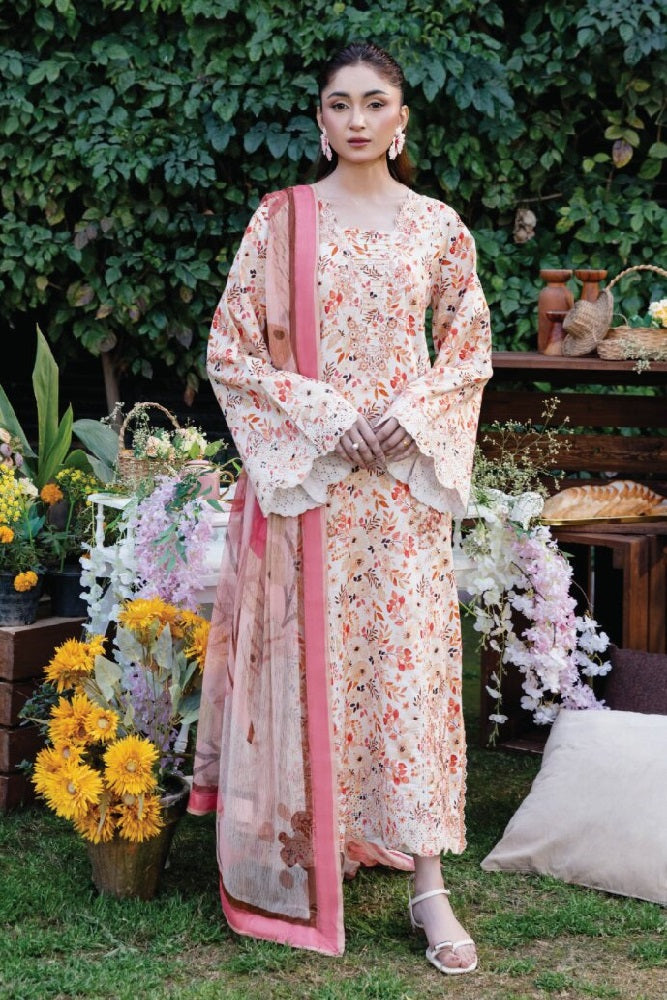 Yards Floral Lawn D-02 – Yards 3-piece unstitched suit