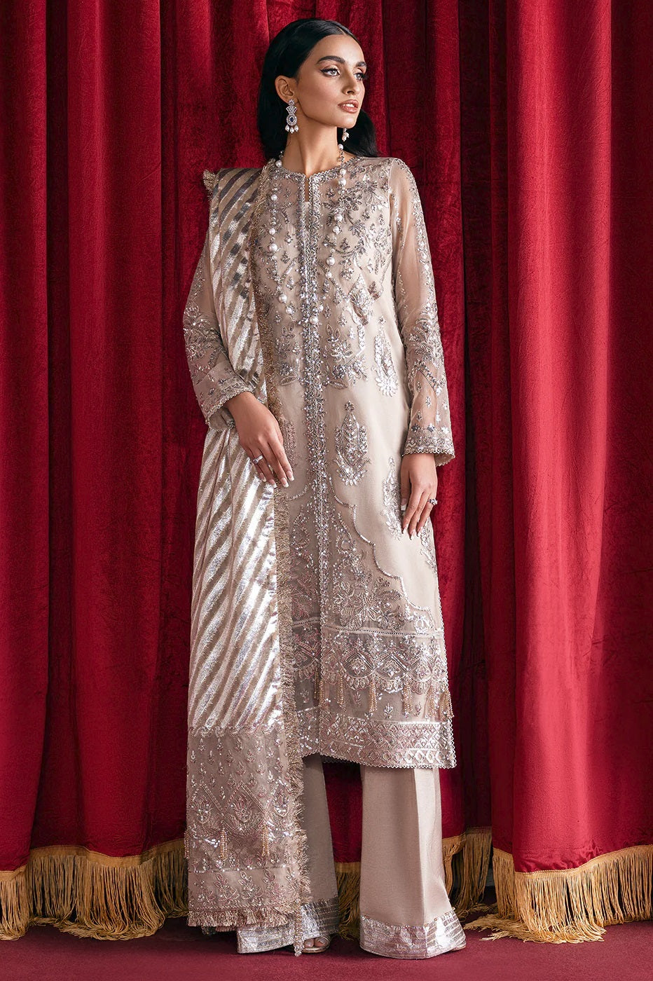 Afrozeh Starlet Formal D-02 (Pearl Dream) – Afrozeh 3-piece unstitched suit