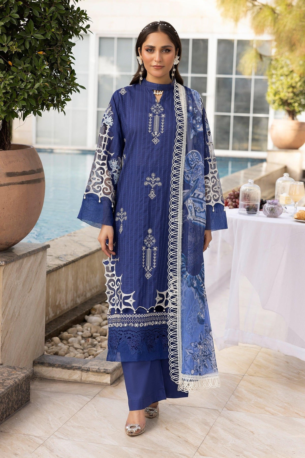 Safa Noor Nuri Lawn SN-02 – Safa Noor 3-piece unstitched suit