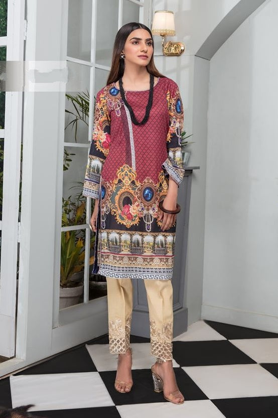 Tela Lawn TSL-03 Kurti – Tela unstitched shirt