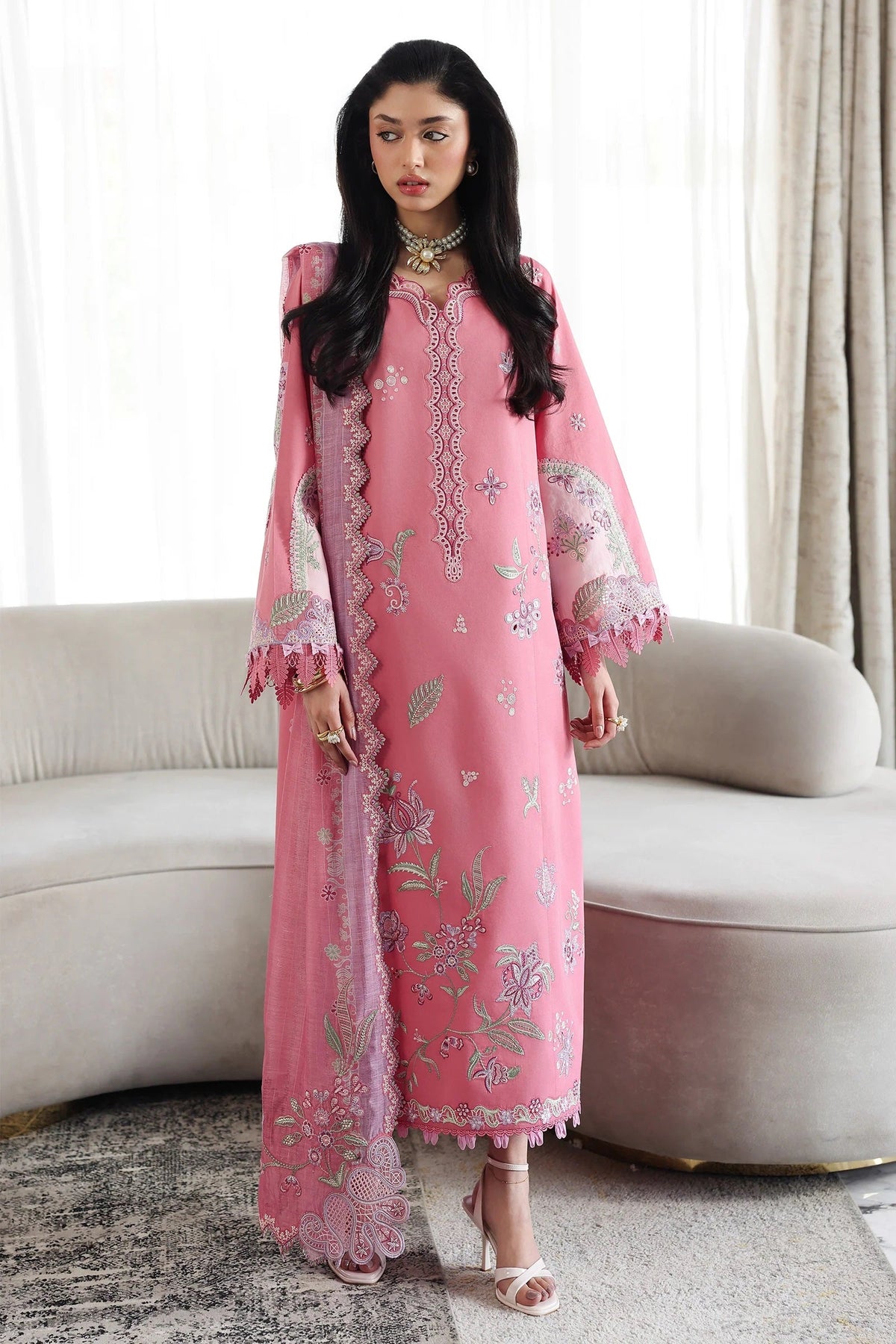 Qalamkar Qline Lawn QKL-02 (Abeer) – Qalamkar 3-piece unstitched suit