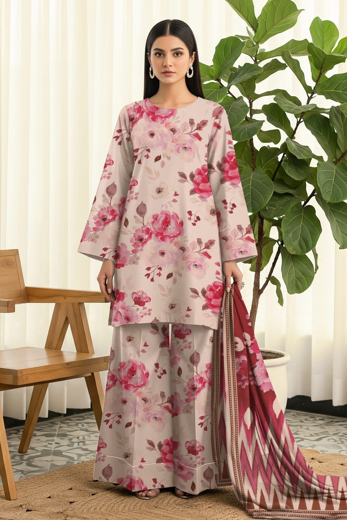 Palwasha Pehnawa Viscose D-02 – Palwasha 3-piece unstitched suit