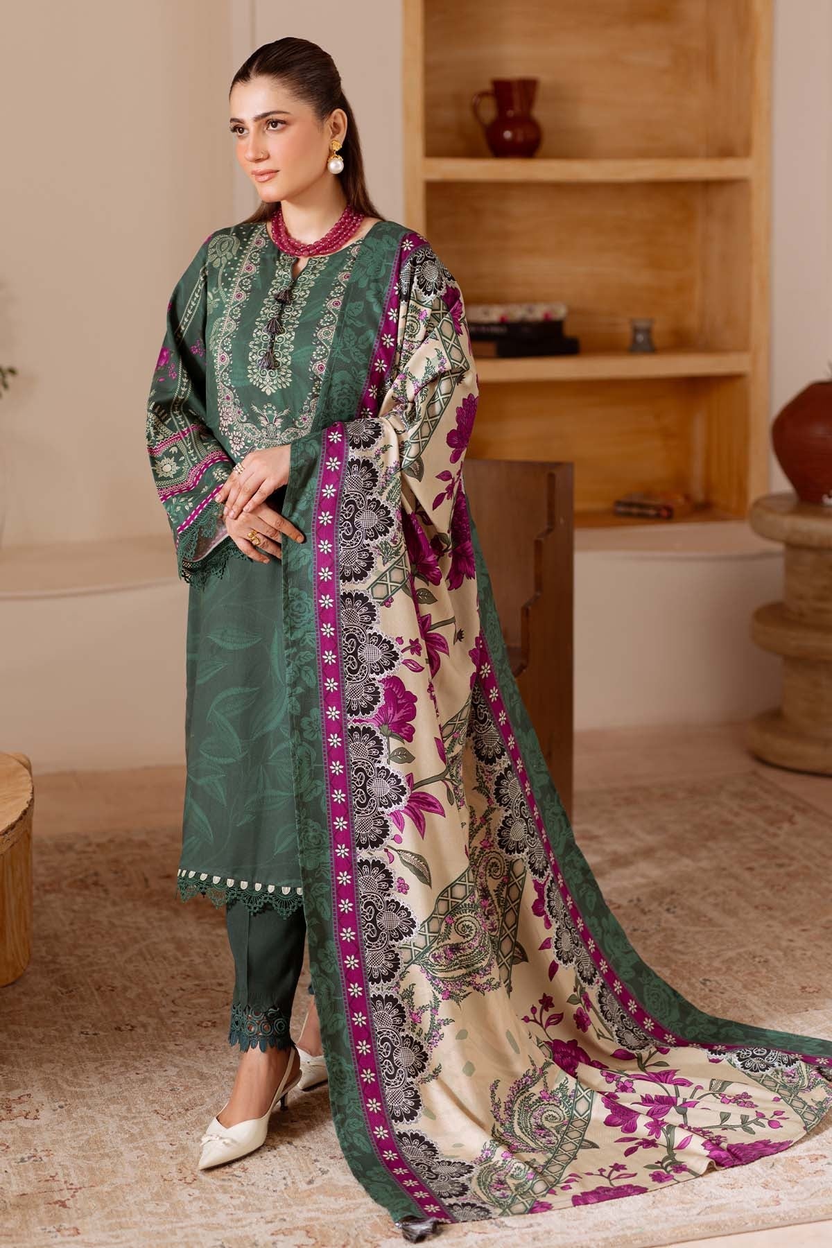 Nureh Signature Print Marina SP-180 – Nureh 3-piece unstitched suit
