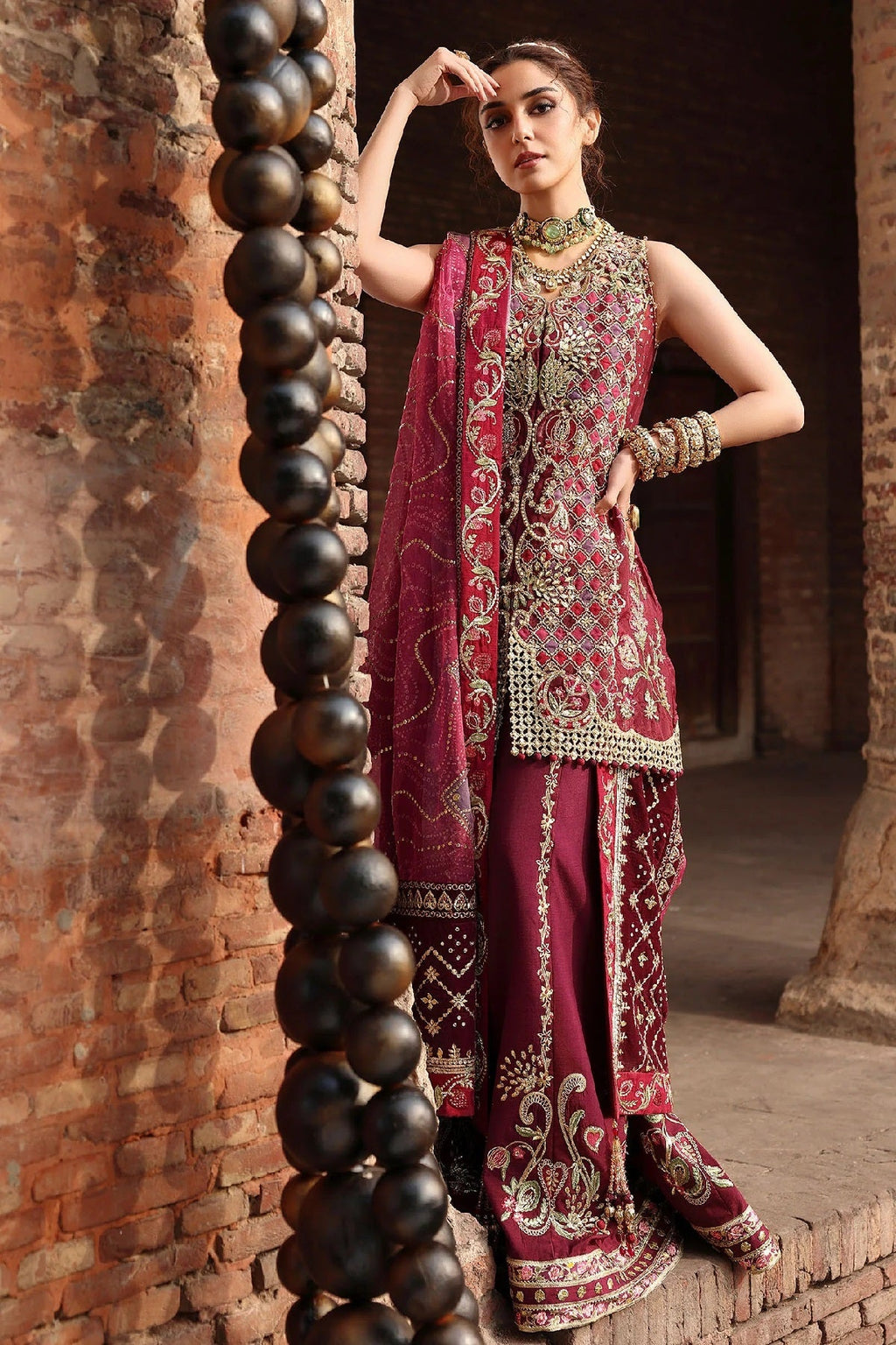 Crimson Wedding D-02 (Nazo) – Crimson 2-piece unstitched suit