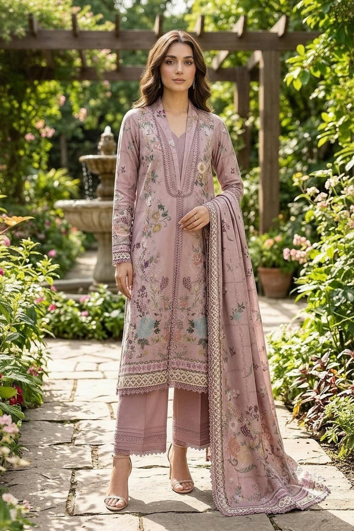 Florent Zync Print Lawn FZ-02 – Florent 3-piece unstitched suit