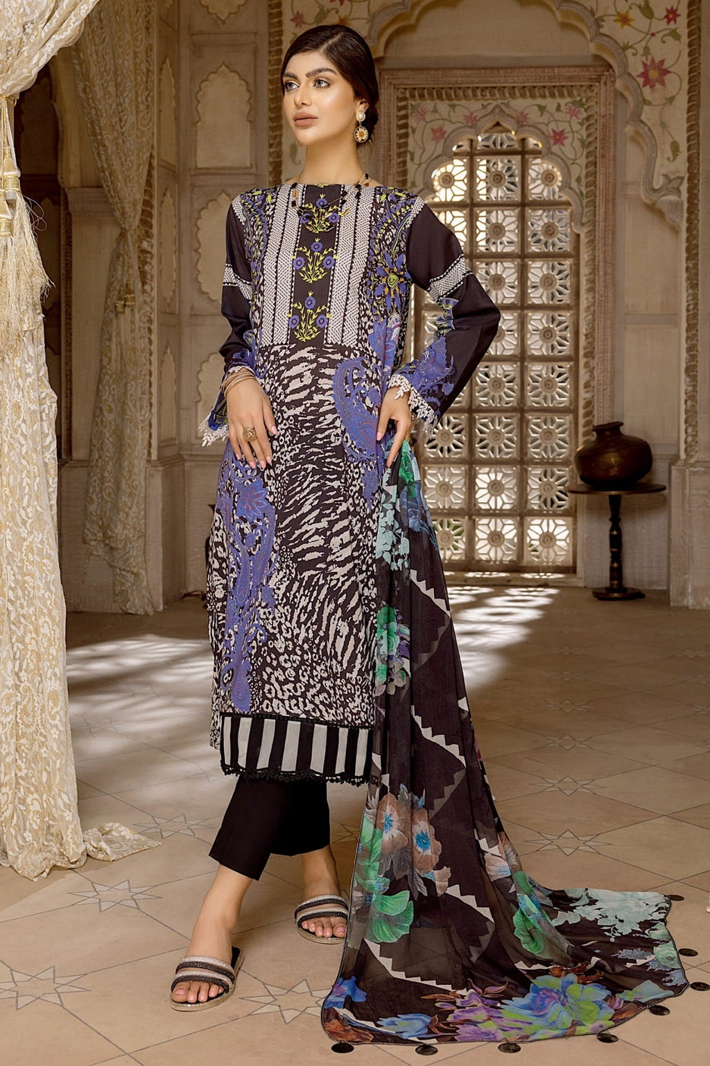 Qaus C Print Lawn QBW-02 by Bin Rashid – Bin Rashid 3-piece unstitched suit