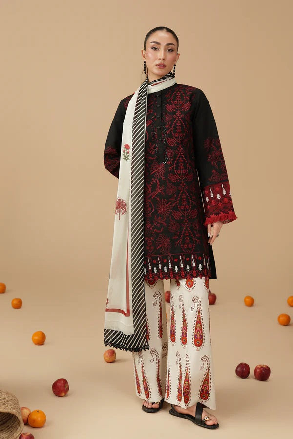 RajBari Jahaan Lawn D-02 – Rajbari 3-piece unstitched suit