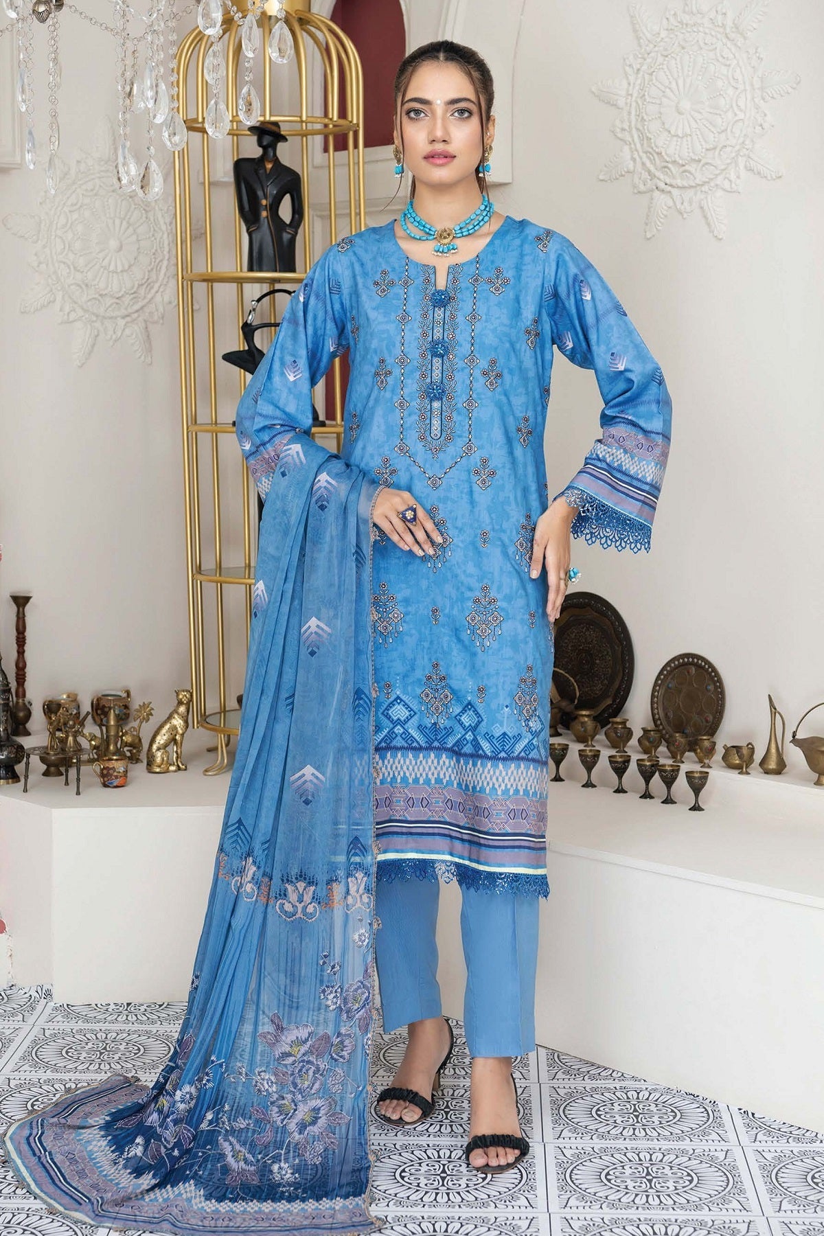 Palwasha Zebtan Viscose D-02 – Palwasha 3-piece unstitched suit