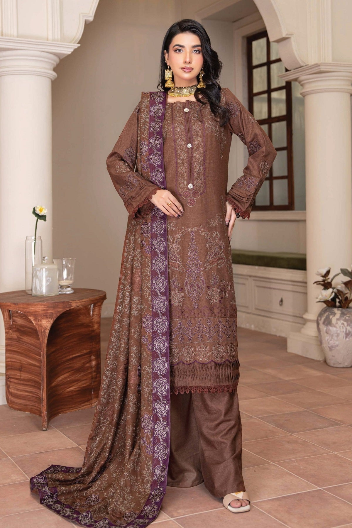 Alif Winter By Eman Arts AW-89 – Eman Arts 3-piece unstitched suit