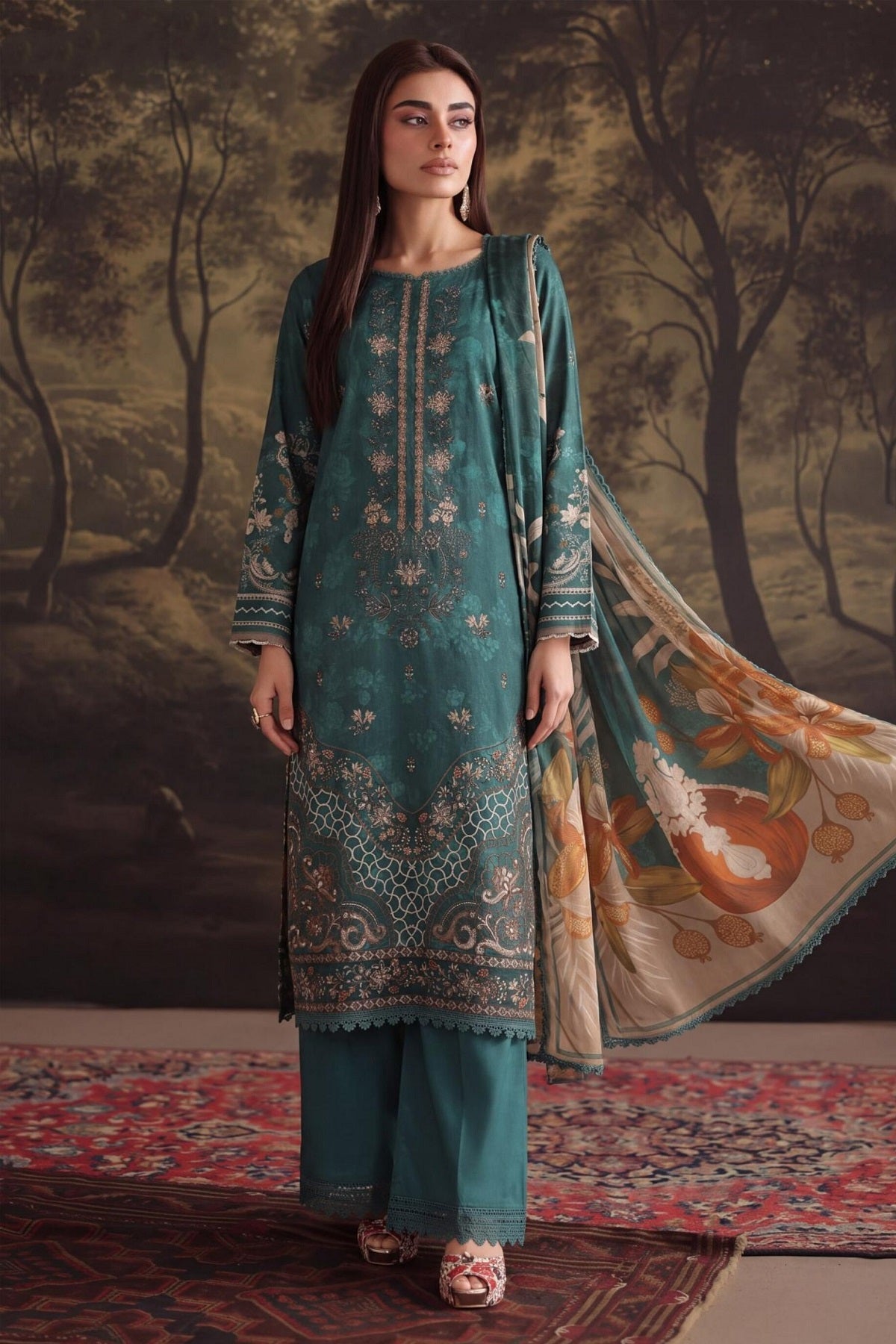 Rangoon Viscose By Azam Arts D-2440 – Azam Arts 3-piece unstitched suit