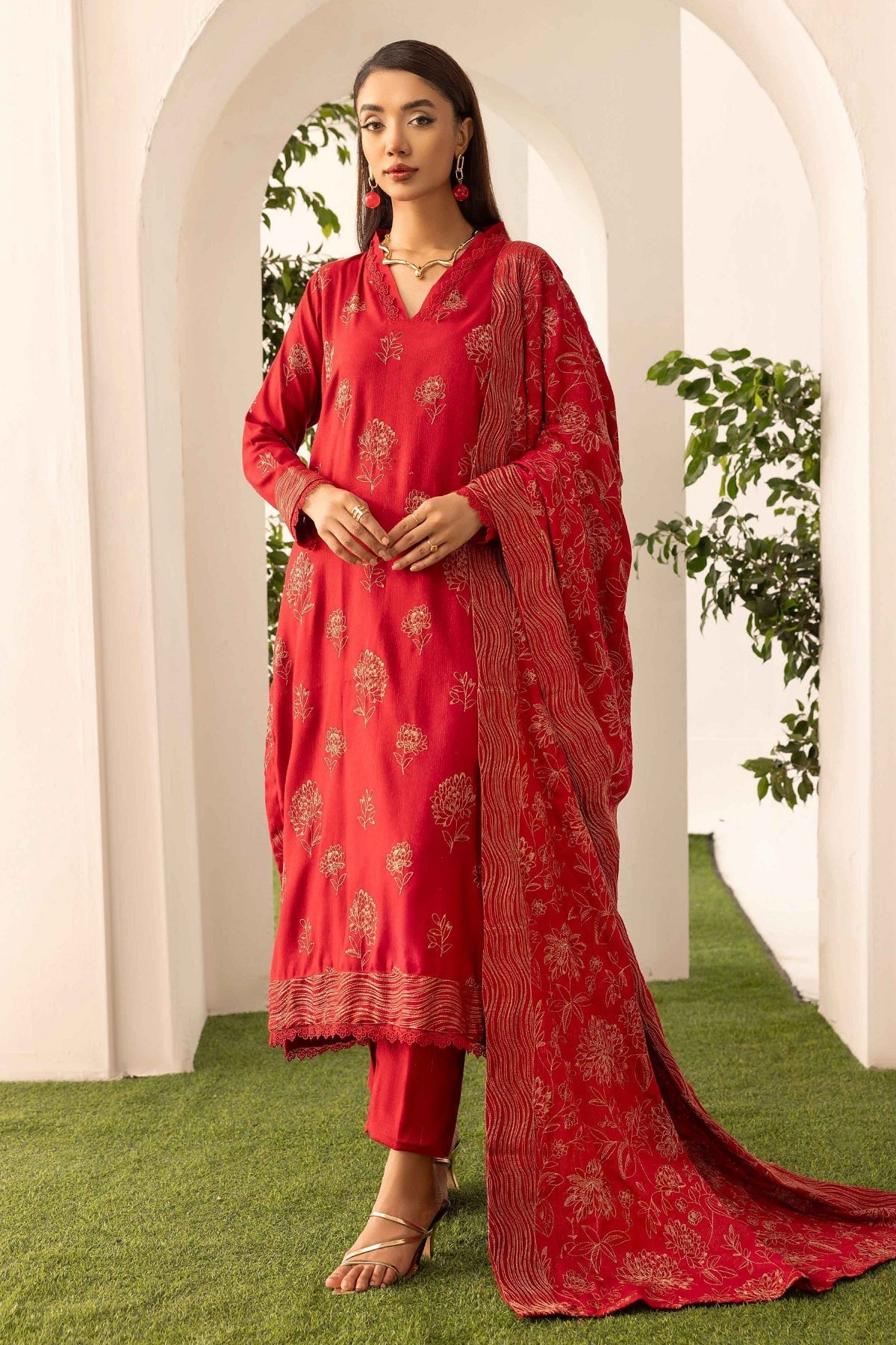 Noor-e-Chasham Leather Peach By Khoobsurat NC-03 – Khoobsurat 3-piece unstitched suit