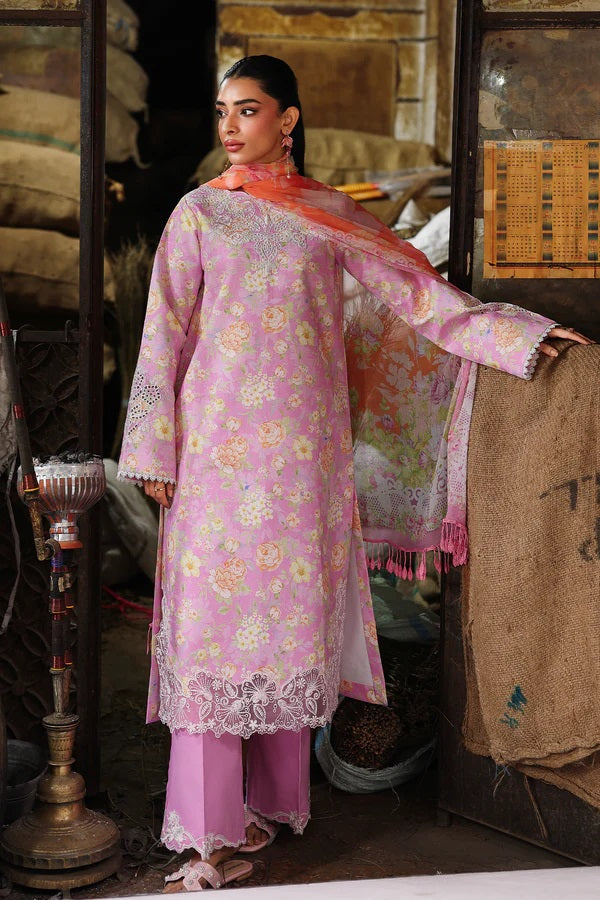 RajBari Floral Symphony Lawn D-03 – Rajbari 3-piece unstitched suit