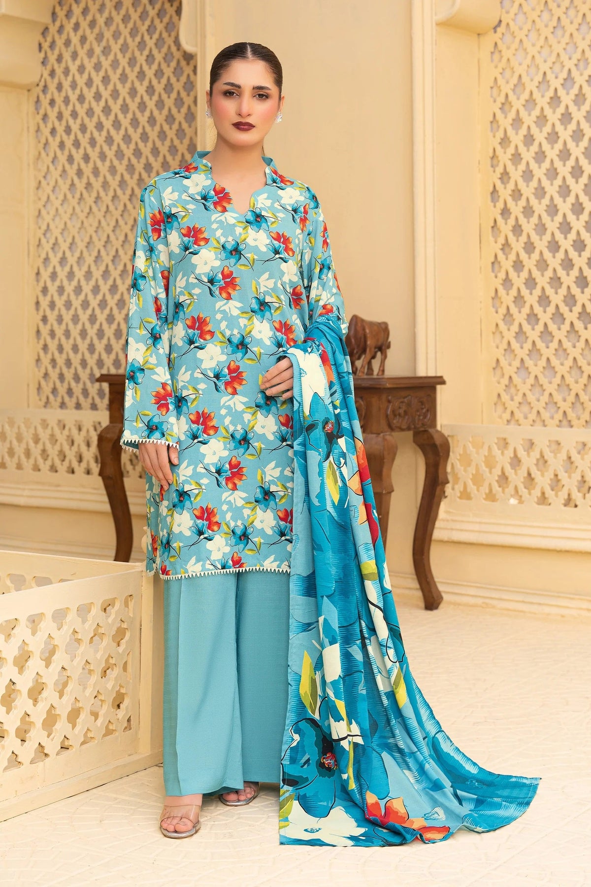 Safa Noor Nayab Linen SN-03 – Safa Noor 3-piece unstitched suit