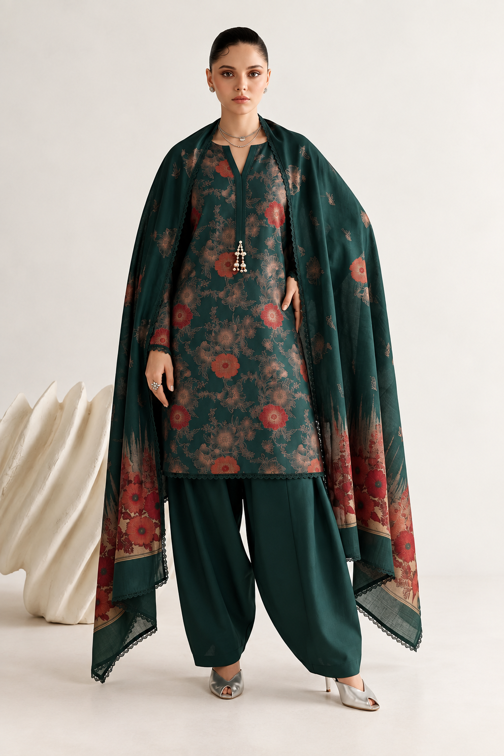 Alif Brosha Winter By Eman Arts AW-95 – Eman Arts 3-piece unstitched suit