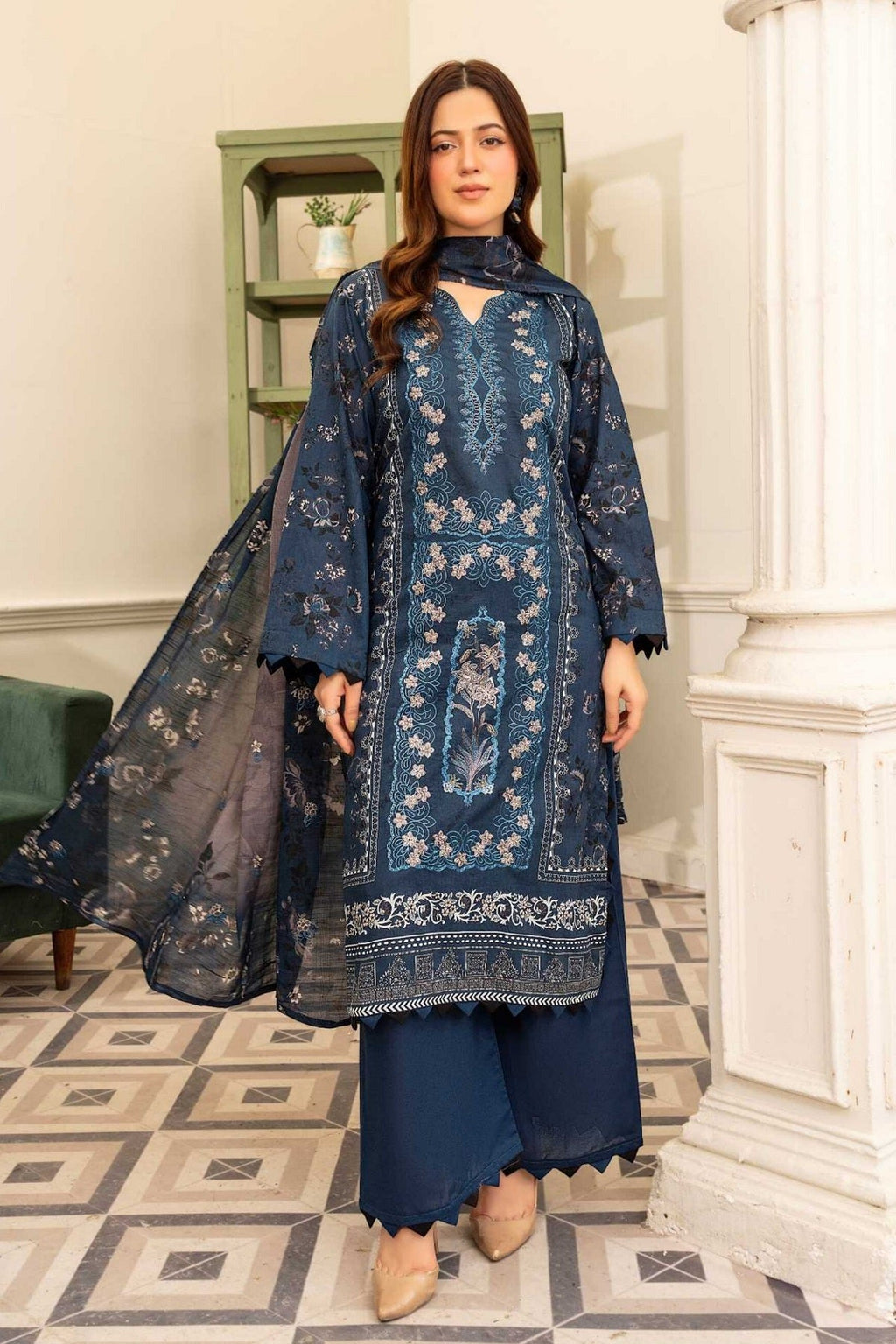 Abisha Culture Lawn D-03 by Abisha Fabrics – Abisha Fabrics 3-piece unstitched suit