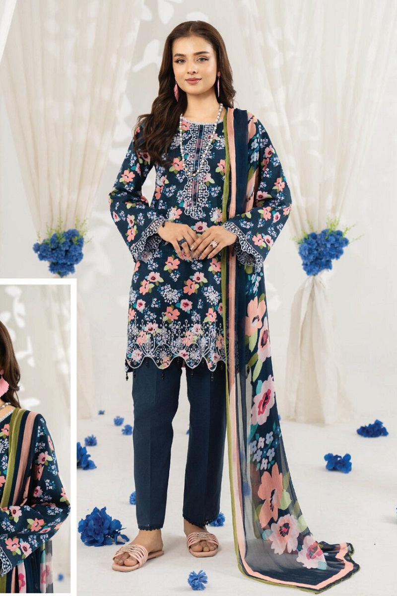 Zeal Lawn By Sanam Saeed D-03 by Puri Fabrics – Puri Fabrics 3-piece unstitched suit