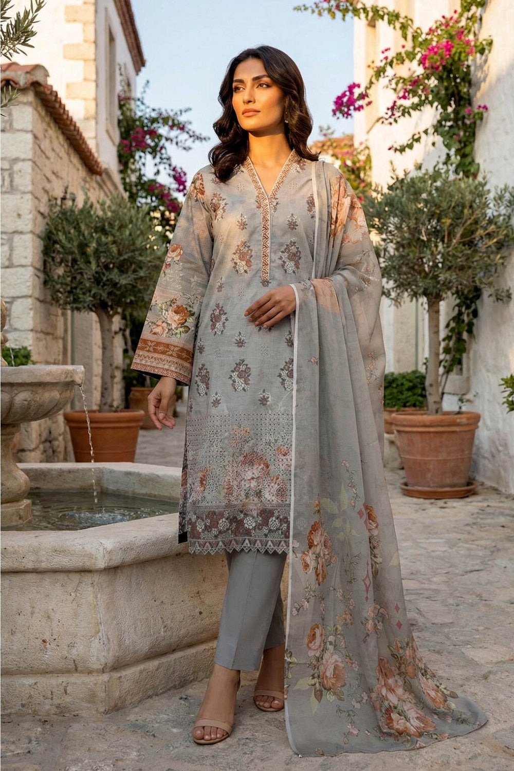Chanchal Lawn By Bin Rashid D-03 – Bin Rashid 3-piece unstitched suit