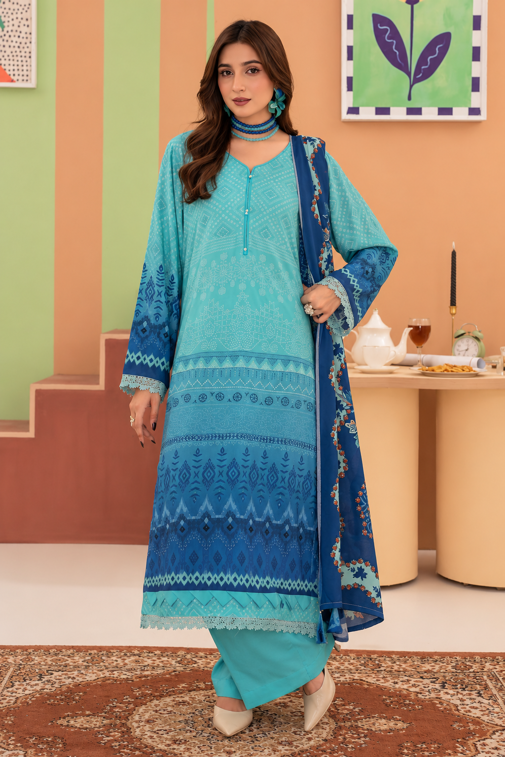 Rajis Aday-e-Husn Linen RJ-03 by Raji's – Raji's 3-piece unstitched suit