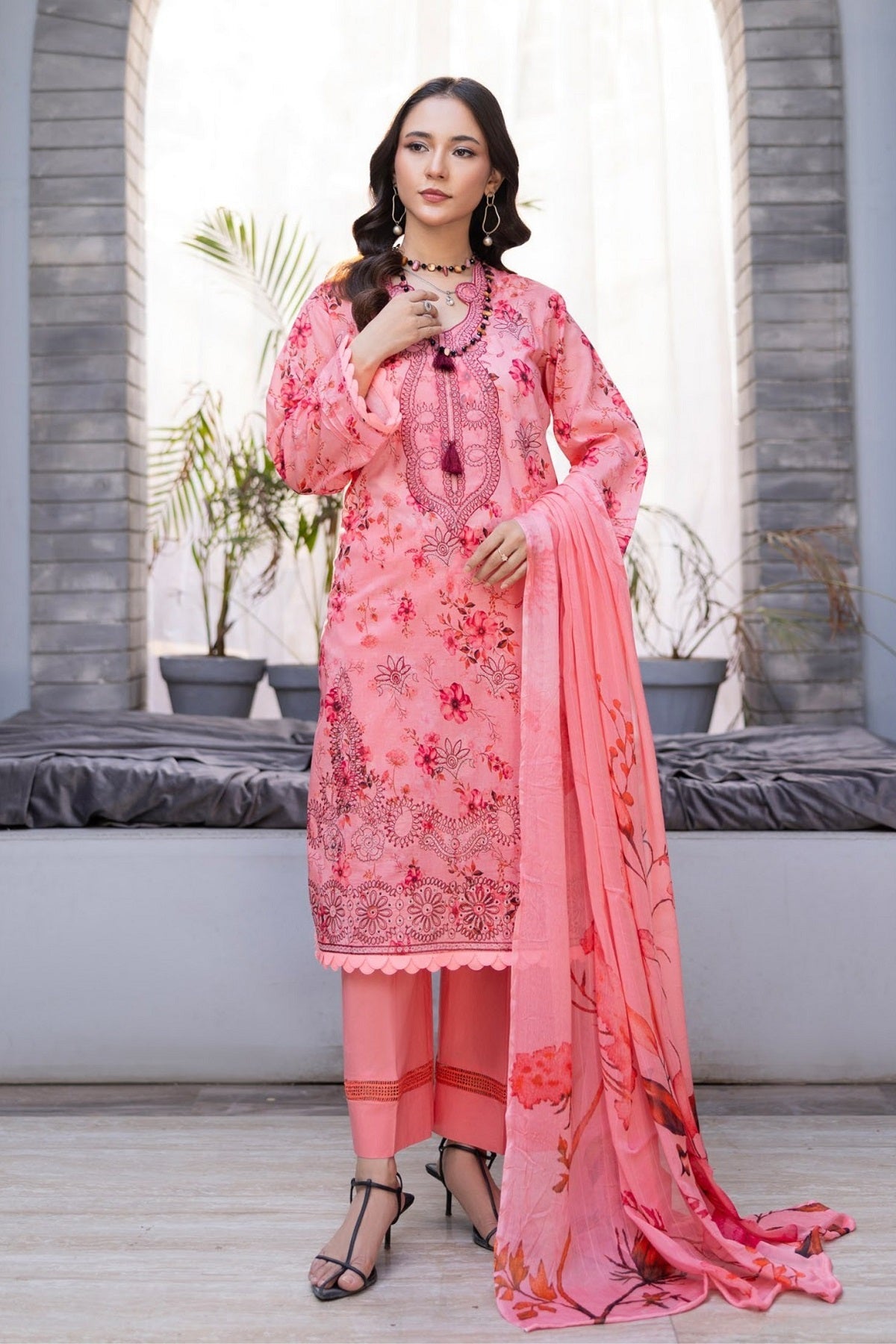 Zimal Lawn By Sanam Saeed D-03 by Puri Fabrics – Puri Fabrics 3-piece unstitched suit