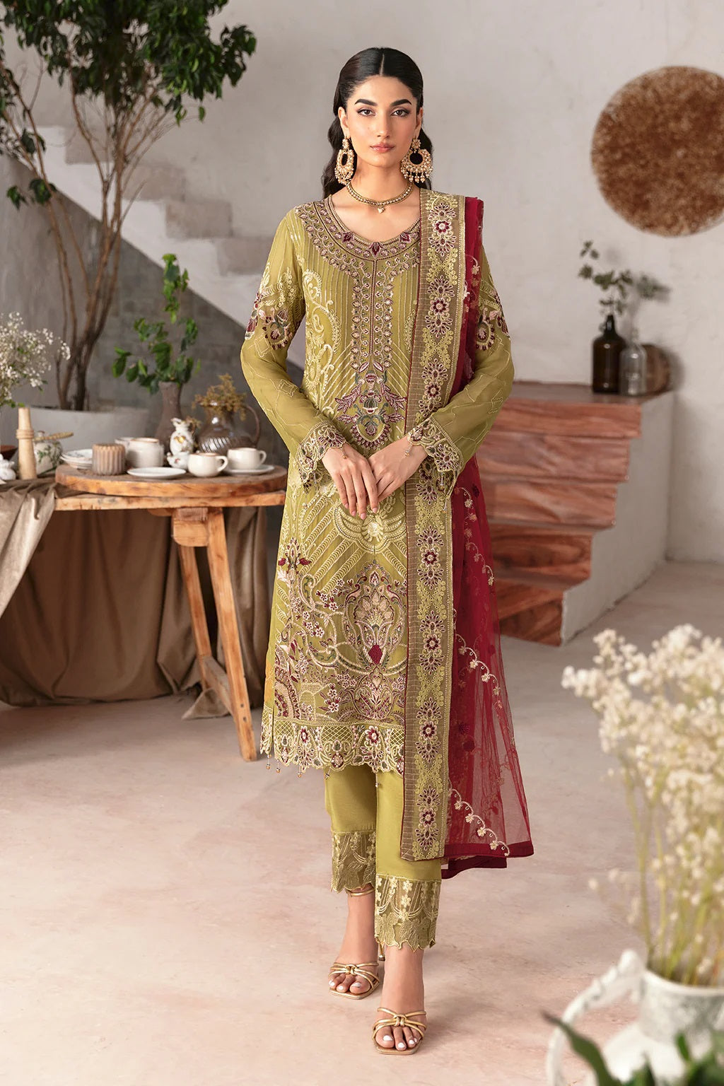Ramsha Rangoon Chiffon D-1203 – Ramsha 3-piece unstitched suit