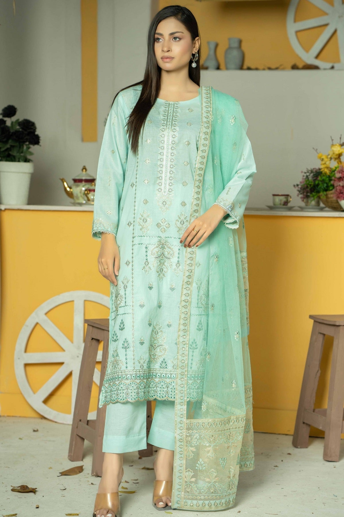 Aghaz-e-Mehar Lawn By Bin Rashid D-03 – Bin Rashid 3-piece unstitched suit