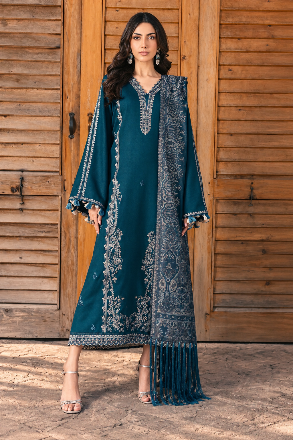 Musafir Winter By Izel MWC-3120 (Adaa) – Izel 3-piece unstitched suit