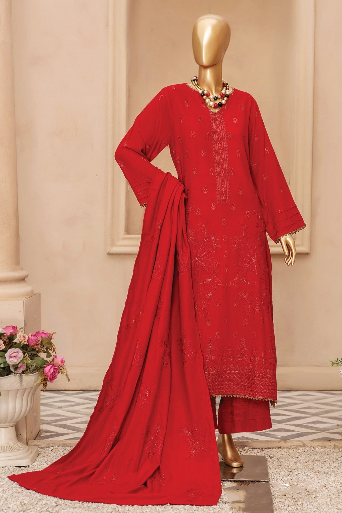 Umdah Leather Peach By KZ D-03 by KZ Textile – KZ Textile 3-piece unstitched suit