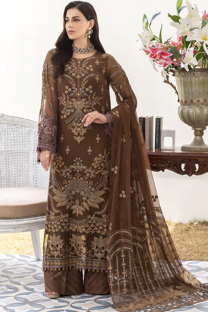 Flossie Executive Chiffon D-03 (Walnut) – Flossie 3-piece unstitched suit