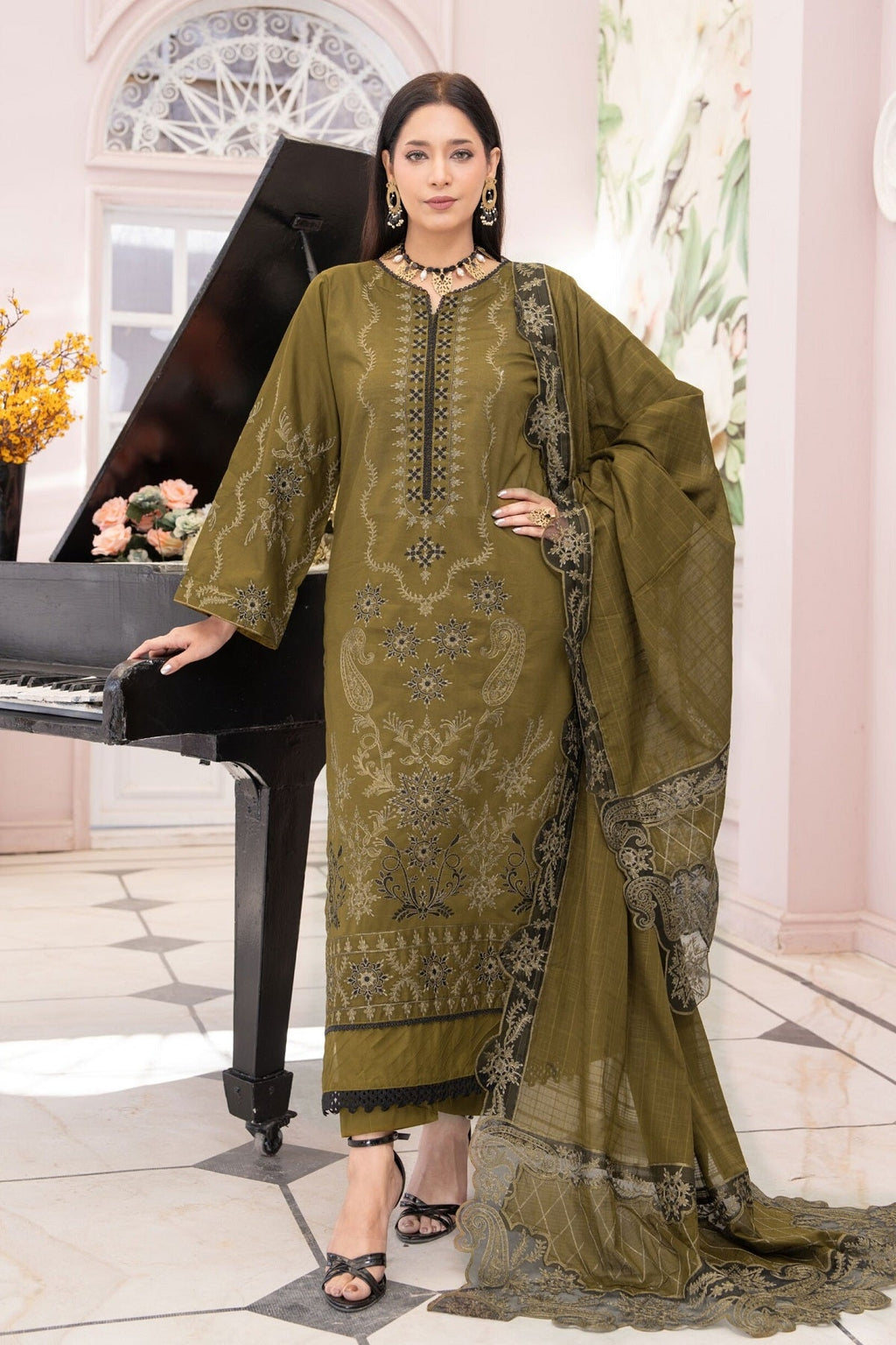 Alif Lawn By Eman Arts AL-167 – Eman Arts 3-piece unstitched suit