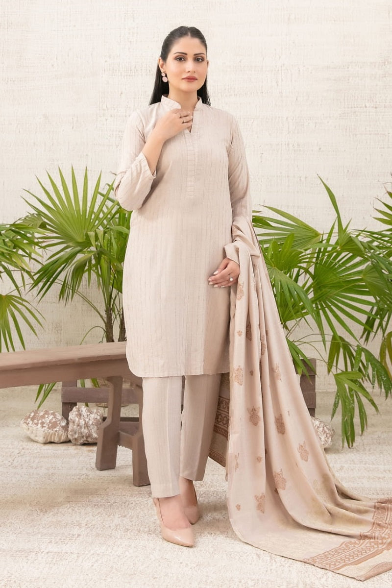 Tawakkal Zanera Leather Peach D-5017 – Tawakkal 3-piece unstitched suit