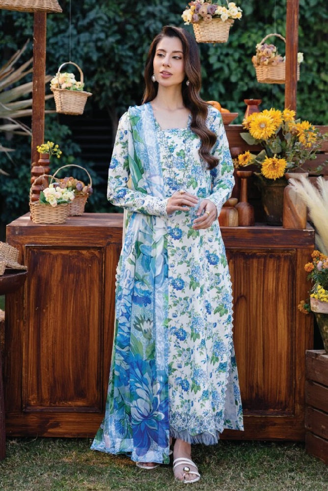 Yards Floral Lawn D-03 – Yards 3-piece unstitched suit