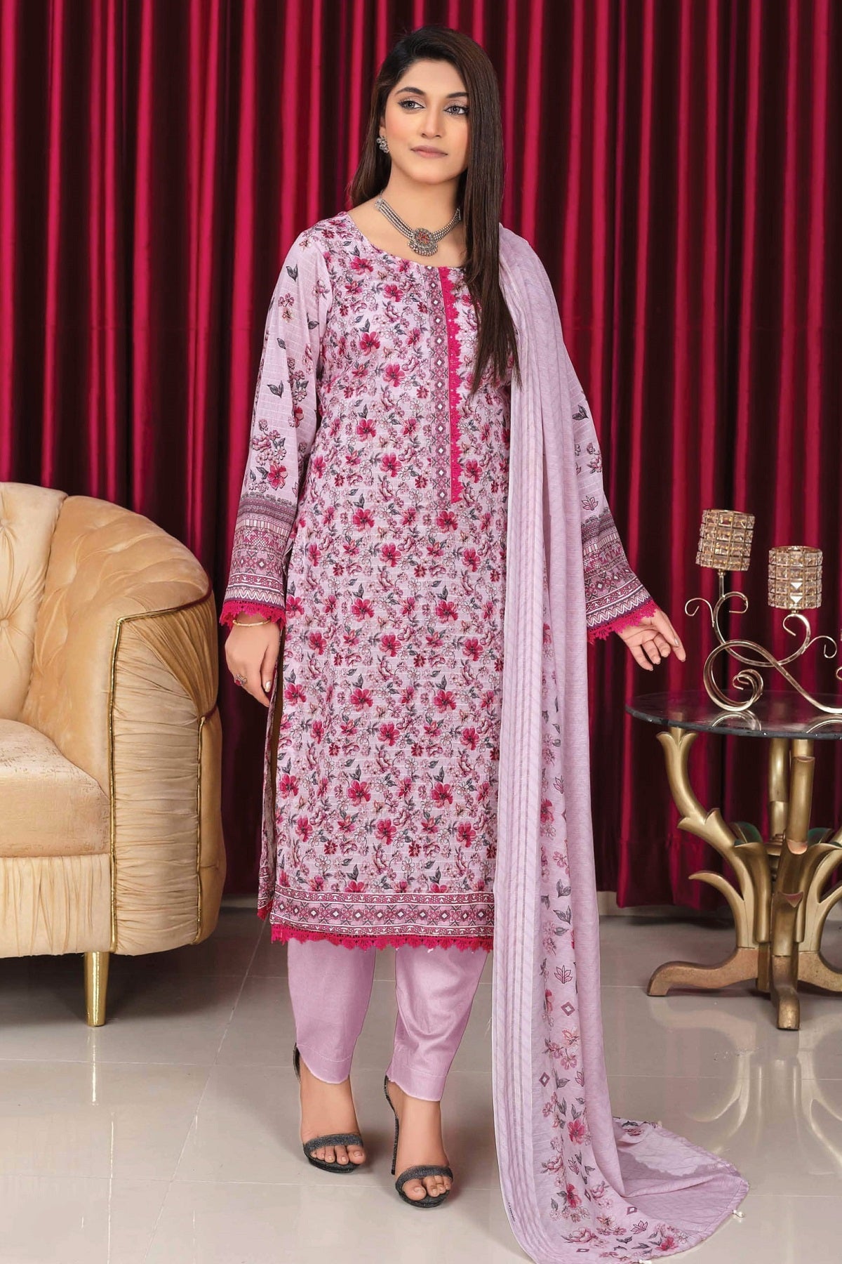 Fatima Print Lawn D-03 – Fatima 3-piece unstitched suit