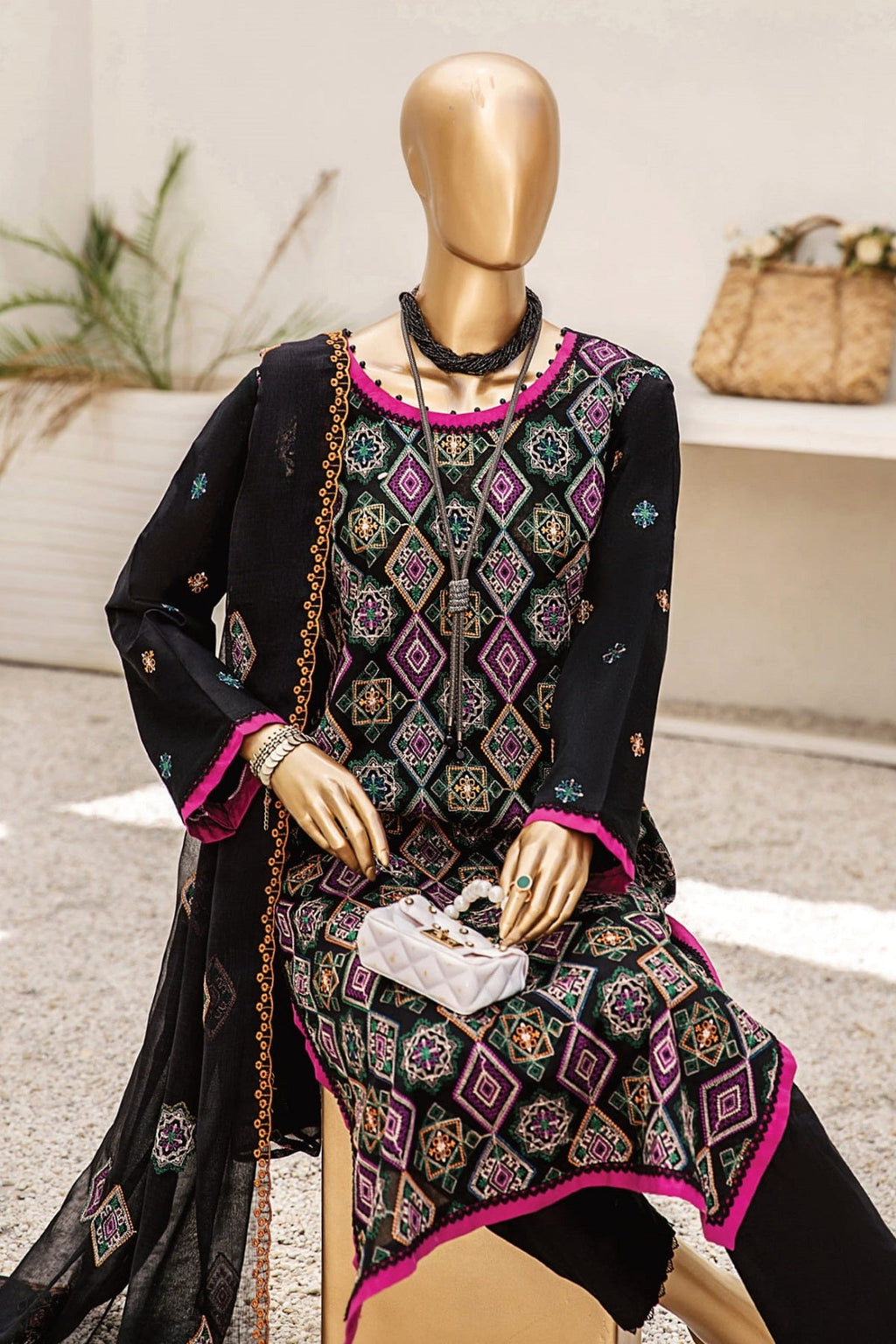 Dukhtar Lawn By KZ Textile D-03 – KZ Textile 3-piece unstitched suit